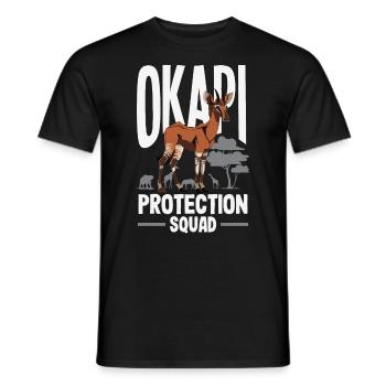 Funny zookeeper okapi lover - Men's T-Shirt - black - Front - AI Model Male 178 light (178cm)