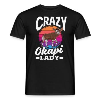 Funny zookeeper okapi lover - Men's T-Shirt - black - Front - AI Model Male 178 light (178cm)