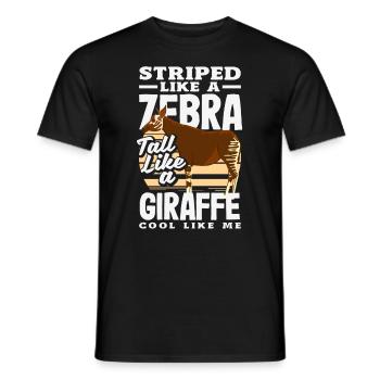 Funny zookeeper okapi lover - Men's T-Shirt - black - Front - AI Model Male 178 light (178cm)