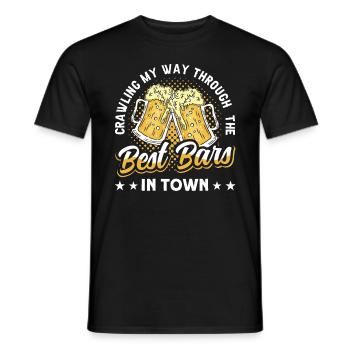 Crawled Pub Crawl Alcohol Drinking - Männer T-Shirt - Schwarz - Vorne - AI Model Male 178 light (178cm)