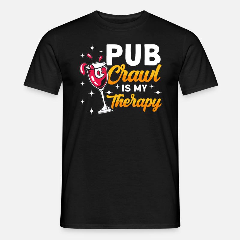 Crawled Pub Crawl Alcohol Drinking - Men's T-Shirt - black