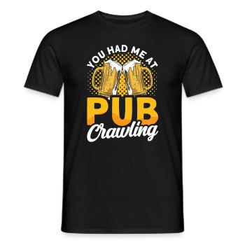 Crawled Pub Crawl Alcohol Drinking - Männer T-Shirt - Schwarz - Vorne - AI Model Male 178 light (178cm)