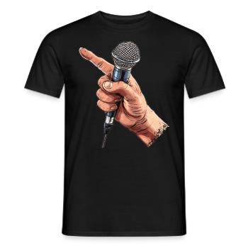 Poet Spoken Word Stand-Up Comedian - Men's T-Shirt - black - Front - AI Model Male 178 light (178cm)