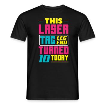 Lasertag-geburtstagsfeier – Lasertag 10 - Männer T-Shirt - Schwarz - Vorne - AI Model Male 178 light (178cm)