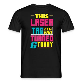 Lasertag-geburtstagsfeier – Lasertag 6 - Männer T-Shirt - Schwarz - Vorne - AI Model Male 178 light (178cm)