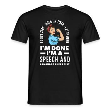 Speech therapist, speech therapist, speech therapist - Men's T-Shirt - black - Front - AI Model Male 178 light (178cm)