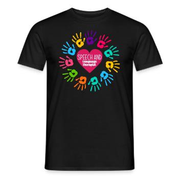 Speech therapist, speech therapist, speech therapist - Men's T-Shirt - black - Front - AI Model Male 178 light (178cm)