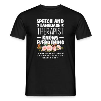Speech therapist, speech therapist, speech therapist - Men's T-Shirt - black - Front - AI Model Male 178 light (178cm)