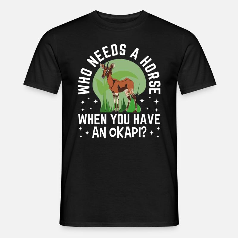 Funny zookeeper okapi lover - Men's T-shirt - black