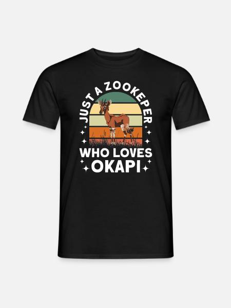 Funny zookeeper okapi lover - Men's T-Shirt - black