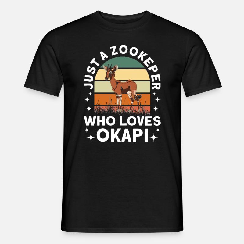 Funny zookeeper okapi lover - Men's T-shirt - black