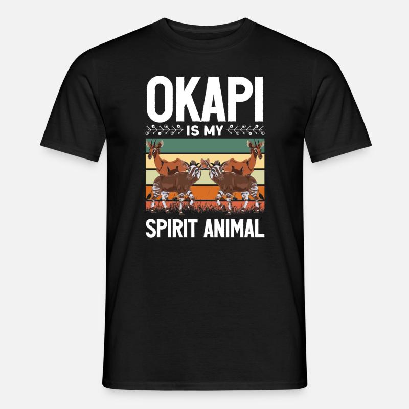 Funny zookeeper okapi lover - Men's T-shirt - black