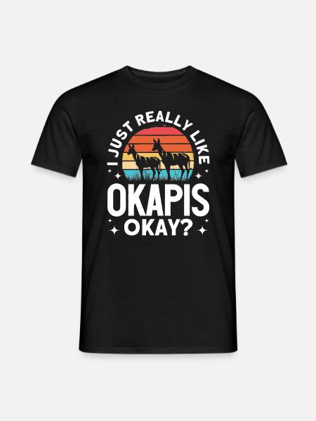 Lustiger Tierpfleger Okapi-liebhaber - Männer T-Shirt - Schwarz