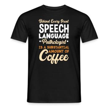 Speech therapist, speech therapist, speech therapist - Men's T-Shirt - black - Front - AI Model Male 178 light (178cm)