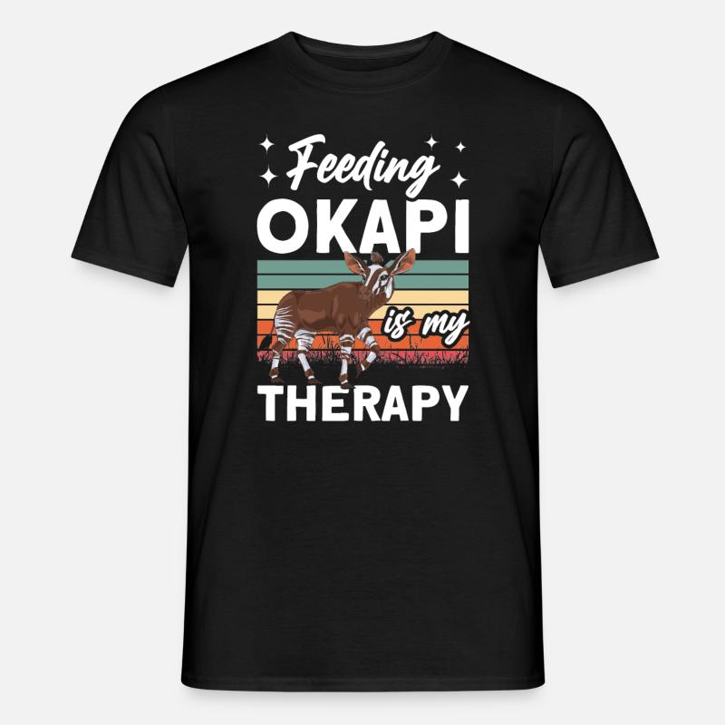 Funny zookeeper okapi lover - Men's T-shirt - black
