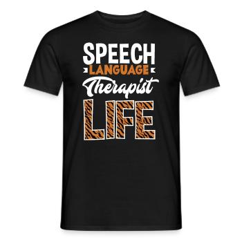 Speech therapist, speech therapist, speech therapist - Men's T-Shirt - black - Front - AI Model Male 178 light (178cm)