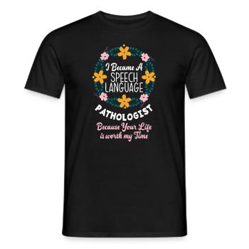 Speech therapist, speech therapist, speech therapist - Men's T-Shirt - black - Front - AI Model Male 178 light (178cm)
