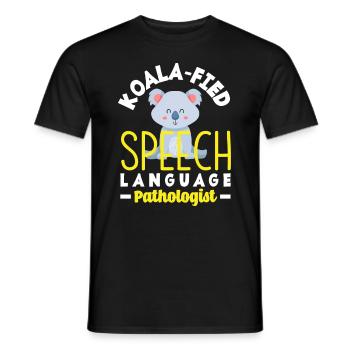 Speech therapist, speech therapist, speech therapist - Men's T-Shirt - black - Front - AI Model Male 178 light (178cm)