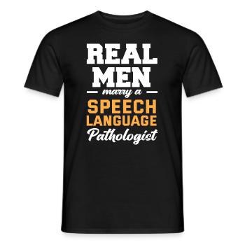 Speech therapist, speech therapist, speech therapist - Men's T-Shirt - black - Front - AI Model Male 178 light (178cm)