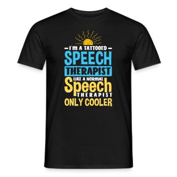 Speech therapist, speech therapist, speech therapist - Men's T-Shirt - black - Front - AI Model Male 178 light (178cm)