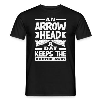 Arrowhead Hunter Bogenschießen Arrowhead - Männer T-Shirt - Schwarz - Vorne - AI Model Male 178 light (178cm)