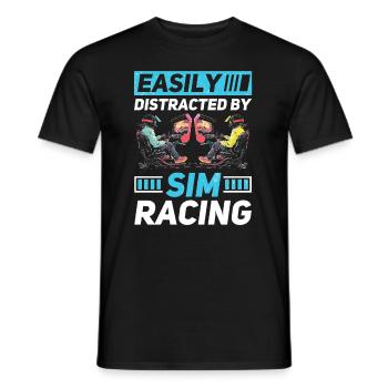 Simulator Cockpit Esports Sim Racing - Männer T-Shirt - Schwarz - Vorne - AI Model Male 178 light (178cm)