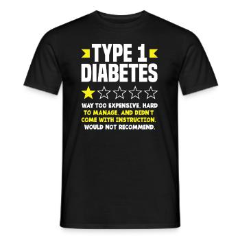 T1D Diabetes Typ 1 Diabetiker Geschenk - Männer T-Shirt - Schwarz - Vorne - AI Model Male 178 light (178cm)