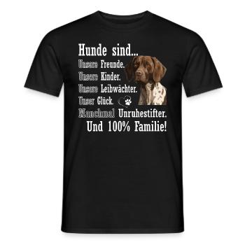 Dogs are 100% Family German Shorthaired Pointer - Men's T-Shirt - black - Front - AI Model Male 178 light (178cm)