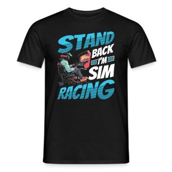 Simulator Cockpit Esports Sim Racing - Männer T-Shirt - Schwarz - Vorne - AI Model Male 178 light (178cm)