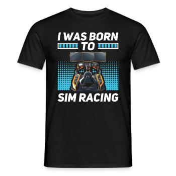 Simulator Cockpit Esports Sim Racing - Männer T-Shirt - Schwarz - Vorne - AI Model Male 178 light (178cm)