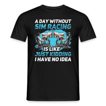 Simulator Cockpit Esports Sim Racing - Männer T-Shirt - Schwarz - Vorne - AI Model Male 178 light (178cm)
