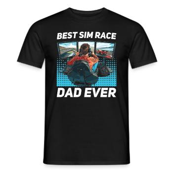 Simulator Cockpit Esports Sim Racing - Männer T-Shirt - Schwarz - Vorne - AI Model Male 178 light (178cm)