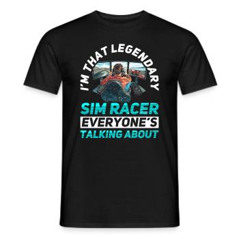 Simulator Cockpit Esports Sim Racing - Männer T-Shirt - Schwarz - Vorne - AI Model Male 178 light (178cm)