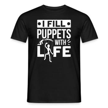 Puppeteer, puppeteer - Men's T-Shirt - black - Front - AI Model Male 178 light (178cm)
