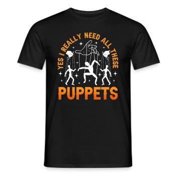 Puppeteer, puppeteer - Men's T-Shirt - black - Front - AI Model Male 178 light (178cm)