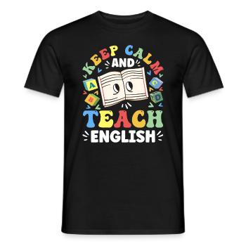 Professeur d’anglais Apprenant d’anglais Professeur d’anglais ELL - T-shirt homme - noir - Devant - AI Model Male 178 light (178cm)