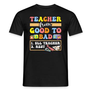 Professeur d’anglais Apprenant d’anglais Professeur d’anglais ELL - T-shirt homme - noir - Devant - AI Model Male 178 light (178cm)