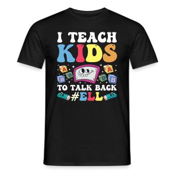 Professeur d’anglais Apprenant d’anglais Professeur d’anglais ELL - T-shirt homme - noir - Devant - AI Model Male 178 light (178cm)
