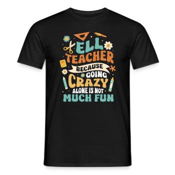 Professeur d’anglais Apprenant d’anglais Professeur d’anglais ELL - T-shirt homme - noir - Devant - AI Model Male 178 light (178cm)