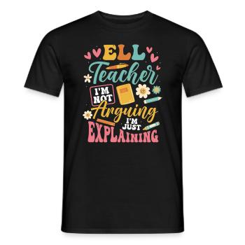 Professeur d’anglais Apprenant d’anglais Professeur d’anglais ELL - T-shirt homme - noir - Devant - AI Model Male 178 light (178cm)