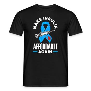 T1D Diabetes Type 1 Diabetic Gift - Men's T-Shirt - black - Front - AI Model Male 178 light (178cm)