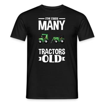 2ème anniversaire tracteur 2 ans chemise d’anniversaire - T-shirt homme - noir - Devant - AI Model Male 178 light (178cm)