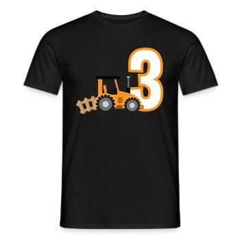 3. Geburtstag Traktor 3 Jahre Geburtstagsshirt - Männer T-Shirt - Schwarz - Vorne - AI Model Male 178 light (178cm)