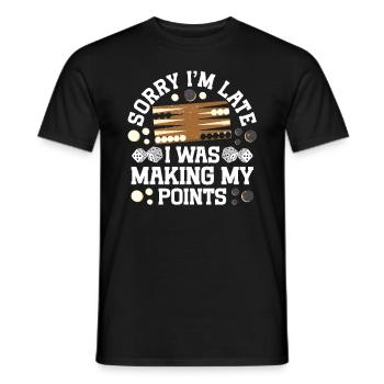 Brettspiel Lustiges Backgammon - Männer T-Shirt - Schwarz - Vorne - AI Model Male 178 light (178cm)