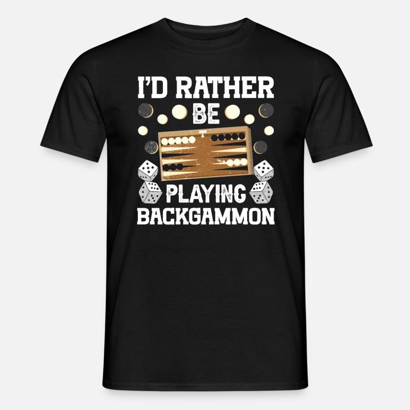 Brettspiel Lustiges Backgammon - Männer T-Shirt - Schwarz