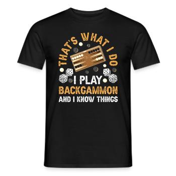 Brettspiel Lustiges Backgammon - Männer T-Shirt - Schwarz - Vorne - AI Model Male 178 light (178cm)
