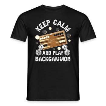 Brettspiel Lustiges Backgammon - Männer T-Shirt - Schwarz - Vorne - AI Model Male 178 light (178cm)