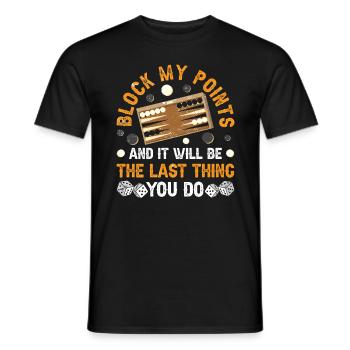 Brettspiel Lustiges Backgammon - Männer T-Shirt - Schwarz - Vorne - AI Model Male 178 light (178cm)