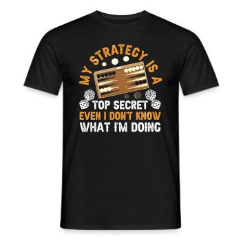 Brettspiel Lustiges Backgammon - Männer T-Shirt - Schwarz - Vorne - AI Model Male 178 light (178cm)