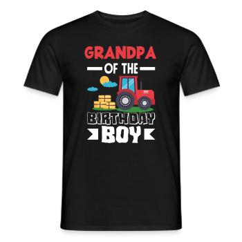 Grandpa from Birthday Boy Tractor - Men's T-Shirt - black - Front - AI Model Male 178 light (178cm)